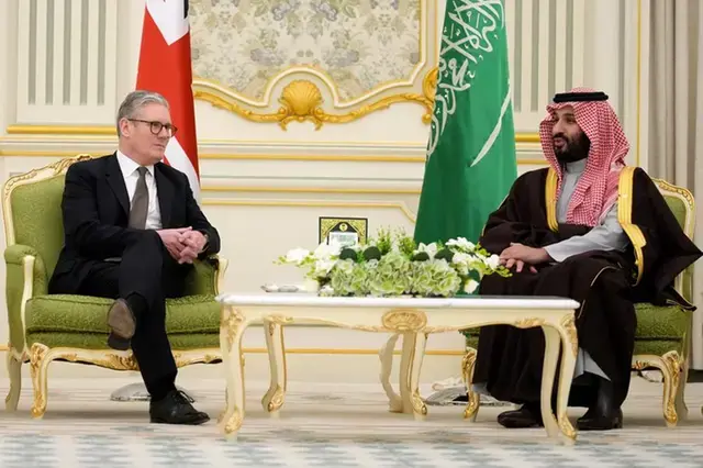 Saudi Crown Prince and British PM Starmer hold extensive talks in Riyadh